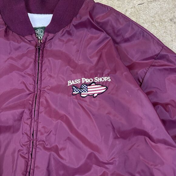 Vintage 80s Bass Pro Shop Satin Jacket - Picture 2 of 5